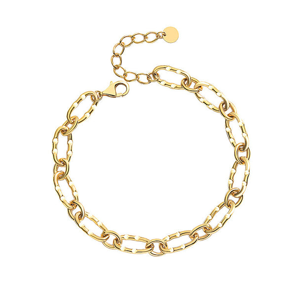 Sterling Silver Jewelry Female Simple Hip Hop Gold